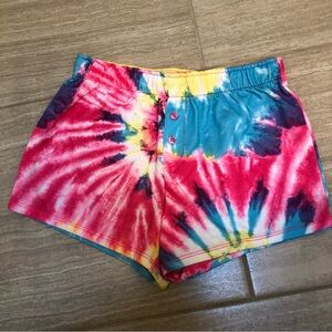More Than Magic Tie-Dye Pull-On lounge Shorts - Pink, Blue, Yellow Size M (7/8)